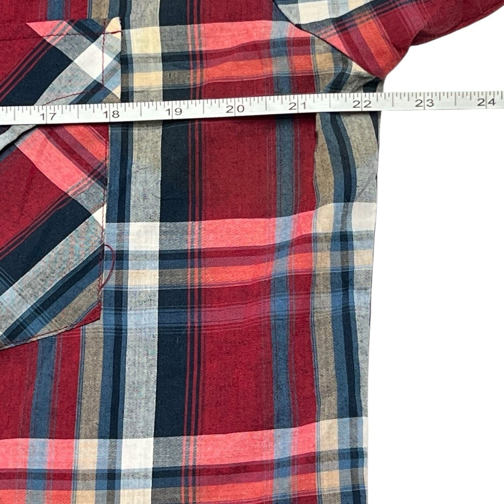 Vtg Plains Western Wear‎ Shirt Men's Medium Plaid Pearl Snap Short Sleeve - Picture 4 of 6